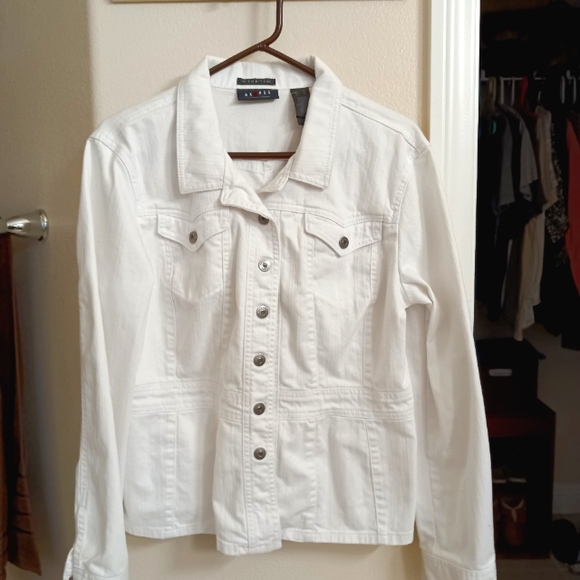 Liz Claiborne Jackets & Blazers - White Denim Jacket XL